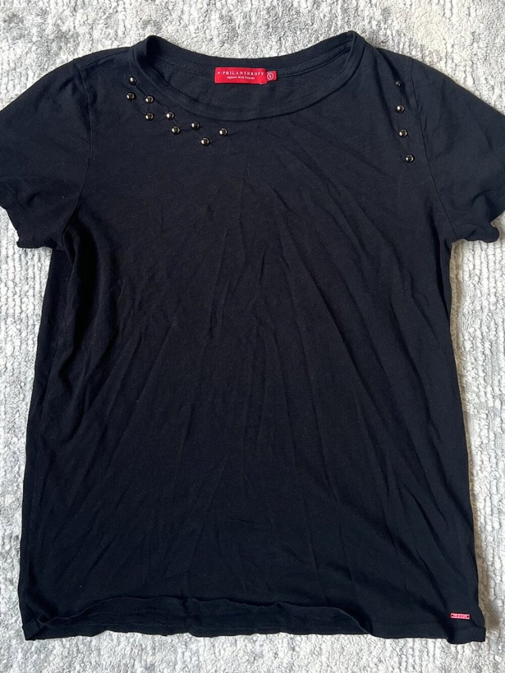 n:philanthropy Jigsaw Studded Tee in black size small